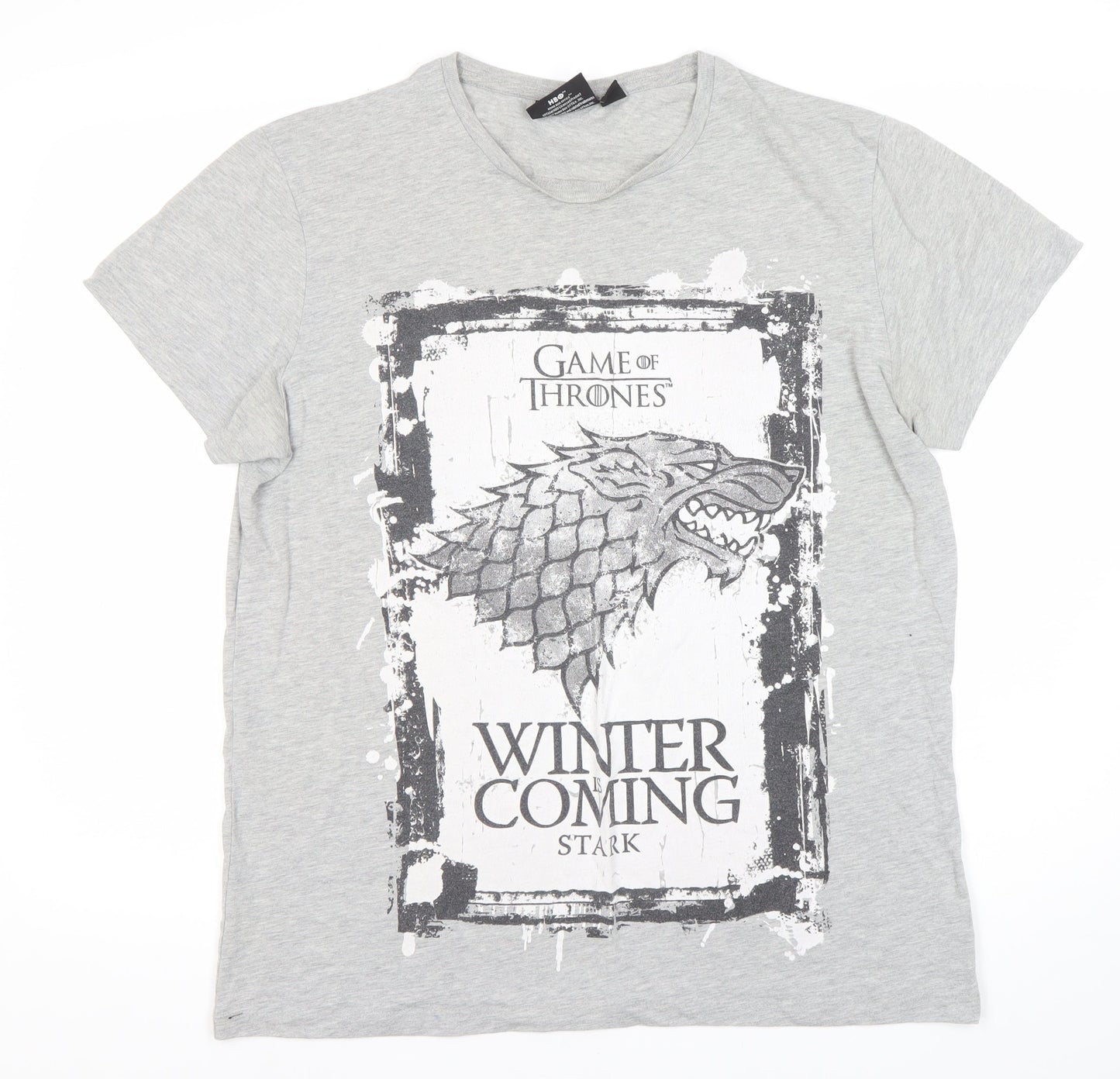 Game of Thrones Grey Stark Men's T-Shirt, Size L