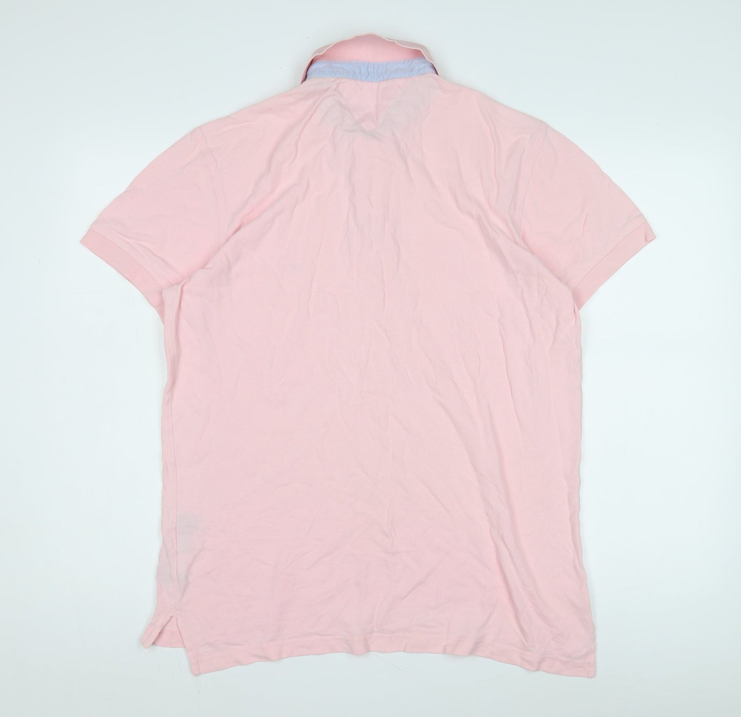 Tommy Hilfiger Pink Polo Shirt, Men's M, Cotton, Casual