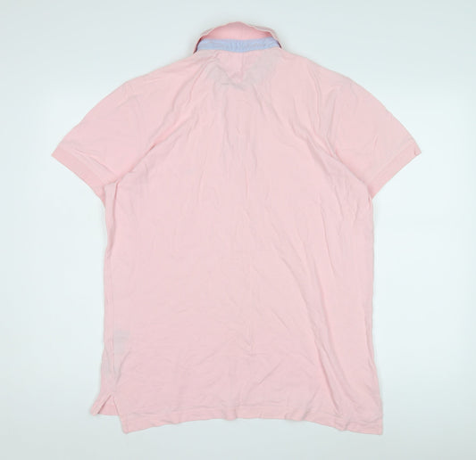 Tommy Hilfiger Pink Polo Shirt, Men's M, Cotton, Casual