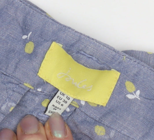 Joules Women's Blue Floral Mid Rise Shorts - UK 10