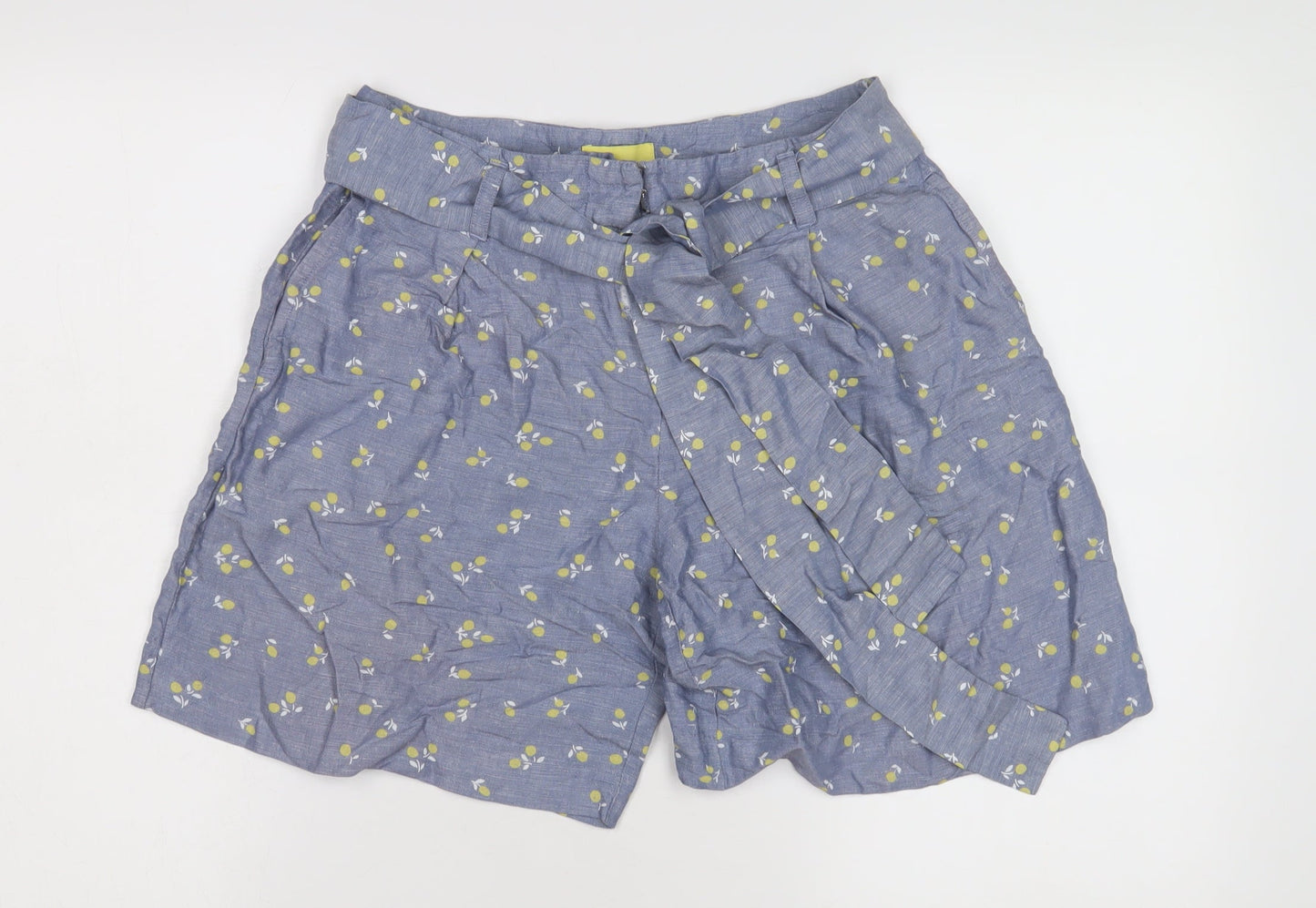 Joules Women's Blue Floral Mid Rise Shorts - UK 10