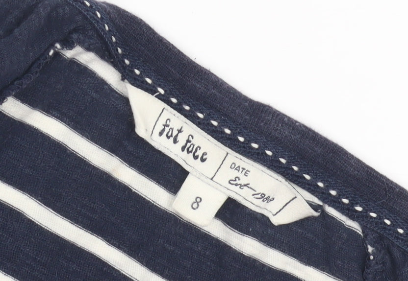 Fat Face Women's Blue Striped T-Shirt Dress Size 8