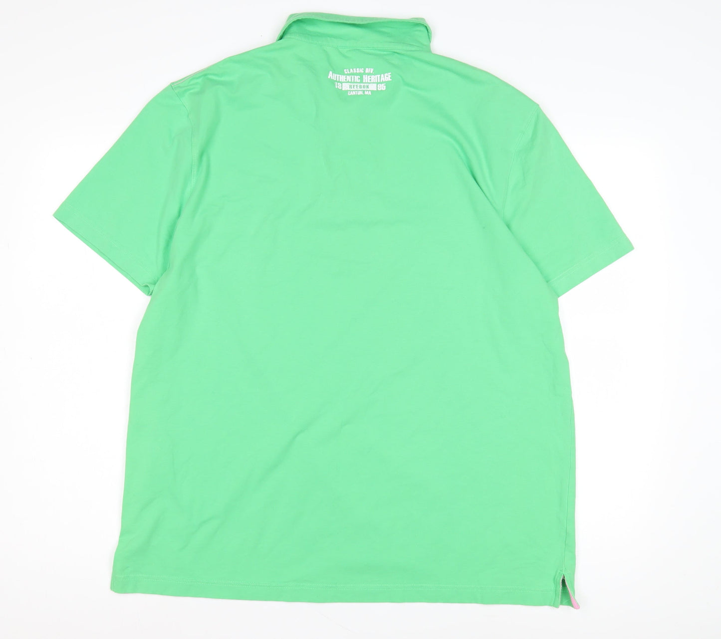 Reebok Men's Green Polo Shirt 2XL Casual Short Sleeve