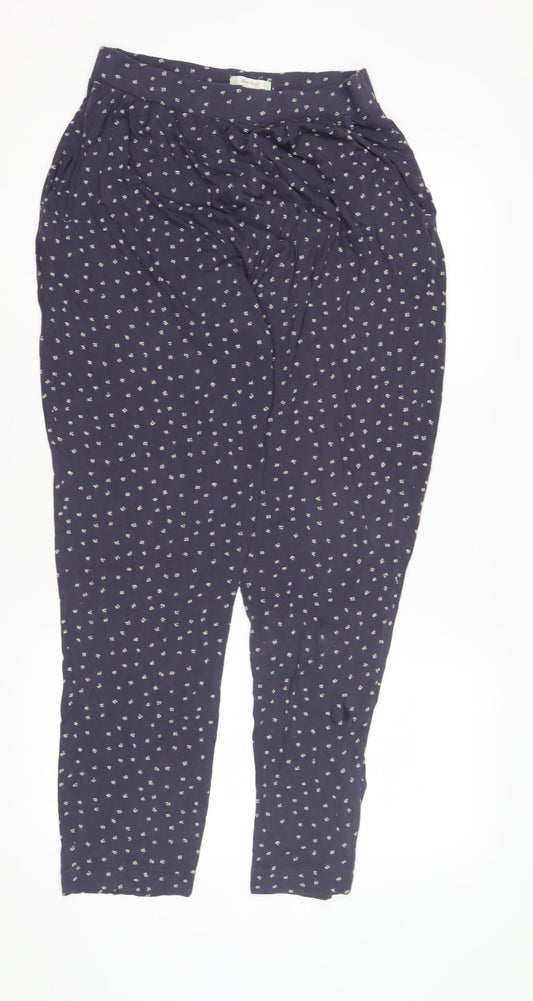 White Stuff Women's Blue Floral Trousers Size 12