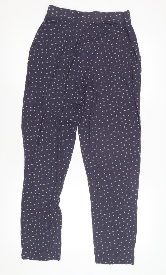 White Stuff Women's Blue Floral Trousers Size 12