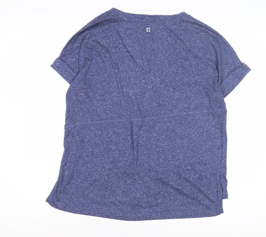 Sweaty Betty Women's Blue V-Neck T-Shirt, Size S