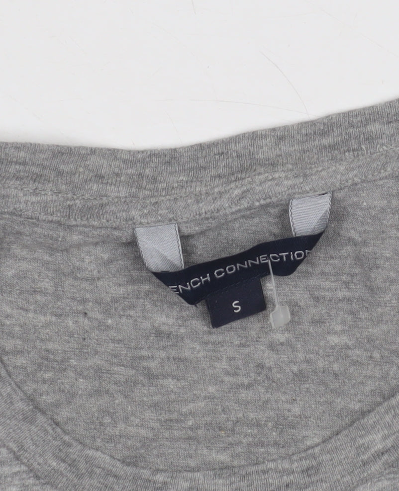 French Connection Women's Grey Beaded T-Shirt Size S