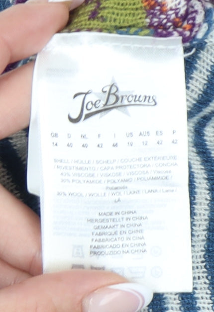 Joe Browns Women's Multicoloured Animal Print Cardigan Size 14