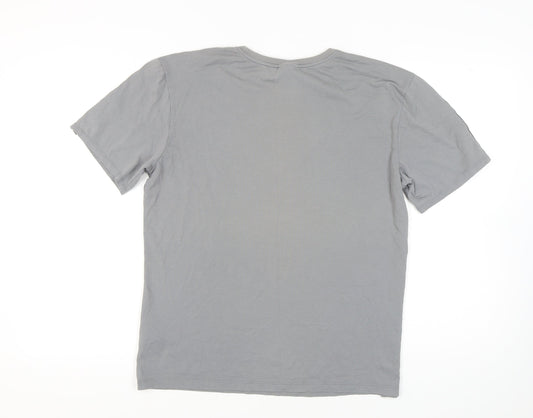 Nike Men's Grey T-Shirt Large - Casual Short Sleeve Cotton