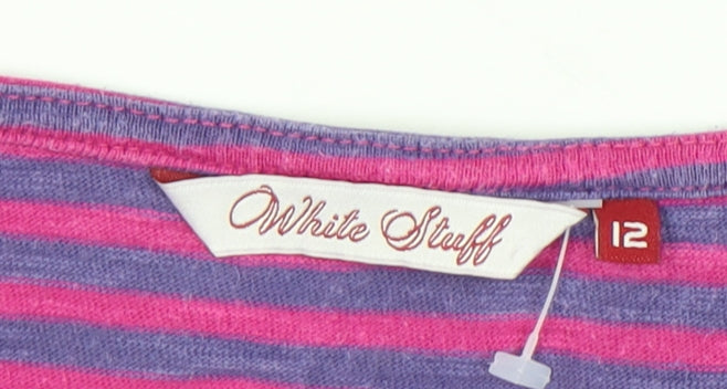 White Stuff Women's Multicoloured Striped T-Shirt Size 12