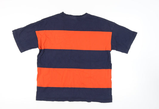 Champion Men's Blue Striped Cotton T-Shirt Size S