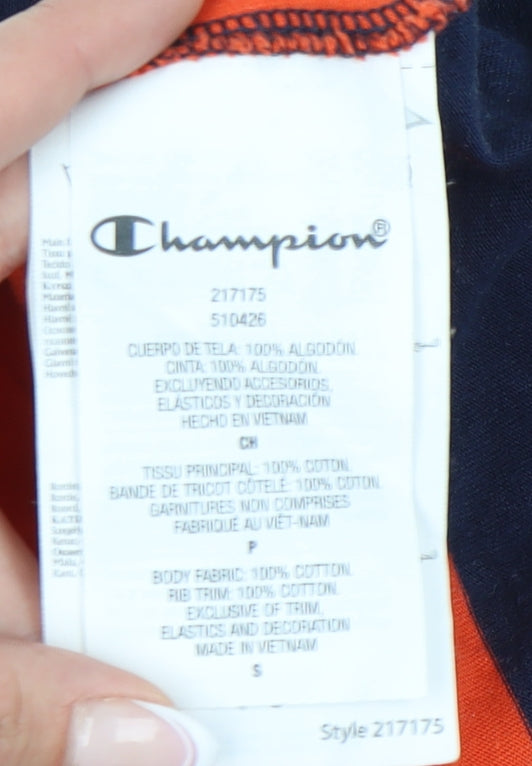 Champion Men's Blue Striped Cotton T-Shirt Size S