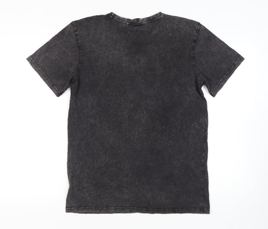 Criminal Damage Men's Black Animal Graphic T-Shirt L