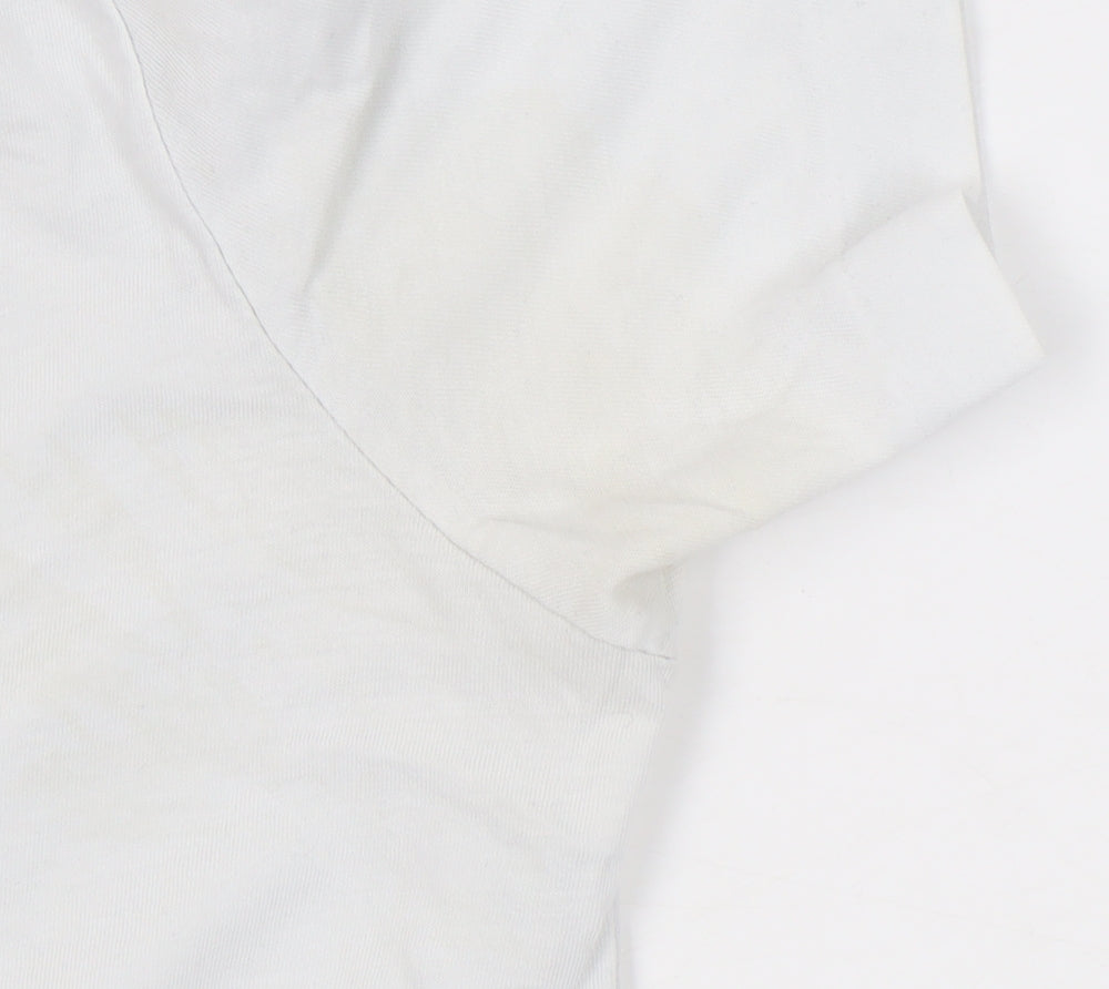 AllSaints Men's White T-Shirt, Size S, Crew Neck, Cotton