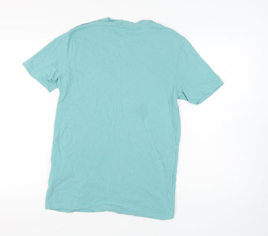 AllSaints Men's Small Green Crew Neck Cotton T-Shirt