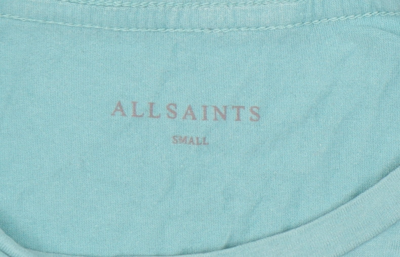 AllSaints Men's Small Green Crew Neck Cotton T-Shirt