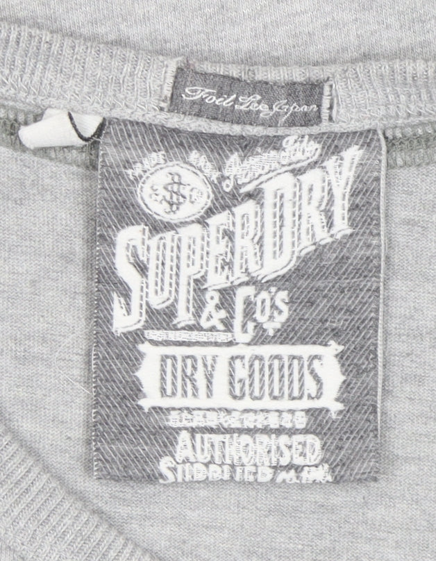 Superdry Men’s Grey Logo T-Shirt, Size S, Crew Neck