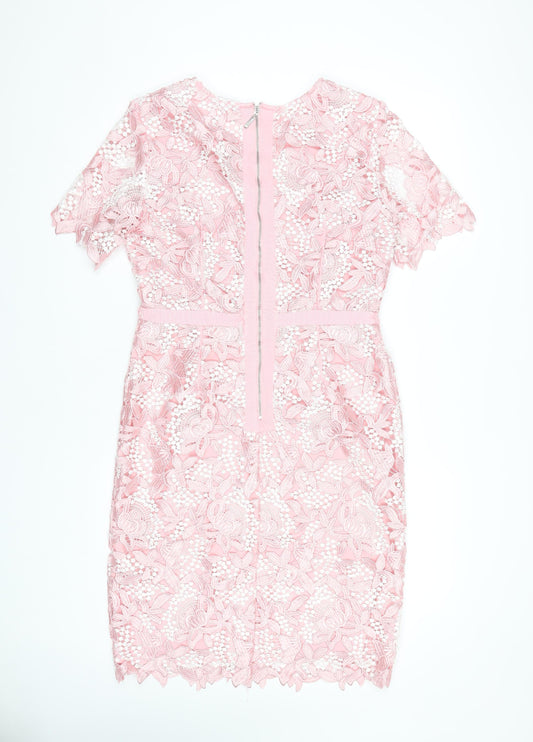 Fenn Wright Manson Women's Pink Lace Dress Size 14