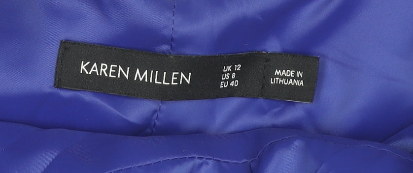 Karen Millen Women's Blue Midi A-Line Cocktail Dress