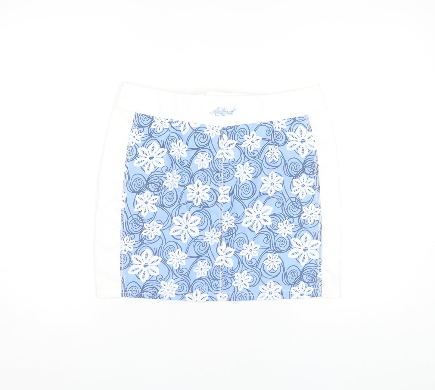Animal Women's Blue Floral A-Line Skirt, M, Casual