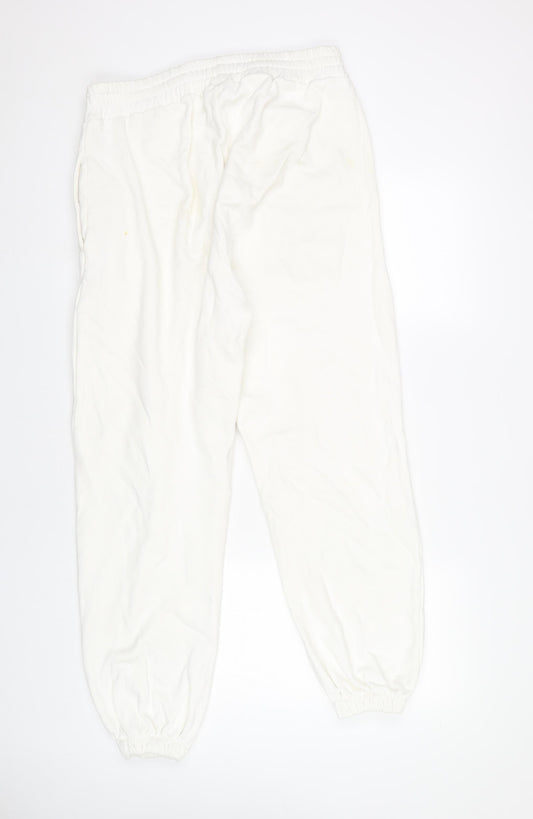 SHOSAI Unisex White Jogger Trousers L Cotton