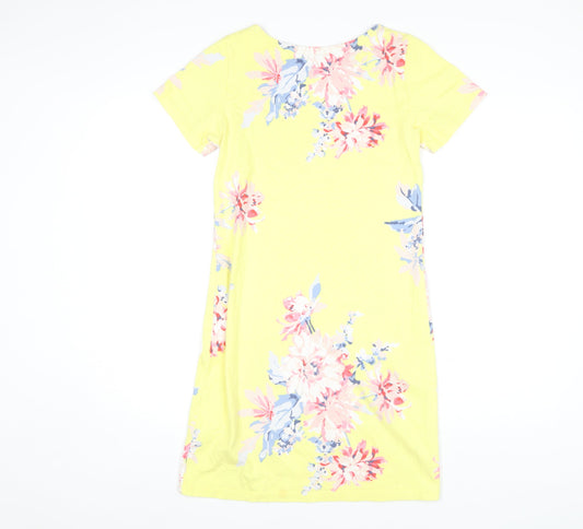 Joules Women's Yellow Floral Dress - Size 6