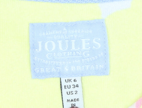 Joules Women's Yellow Floral Dress - Size 6