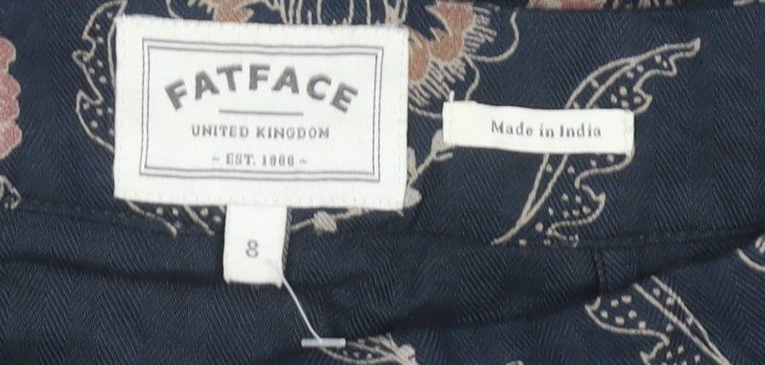 FatFace Women's Black Floral Flare Skirt Size 8