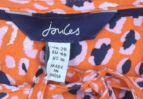 Joules Women's Orange Animal Print Dress Size 20