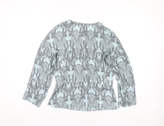 Womens UK Size XS Stile Benetton Blue Polyester Blouse