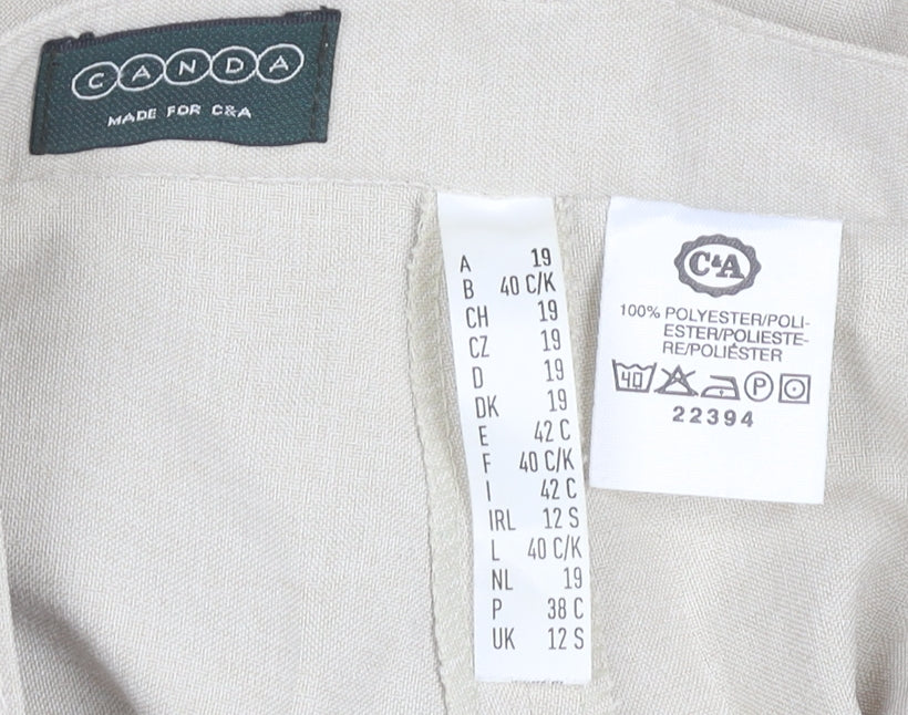 Close-up detail of Canda Women's Beige Trousers, size 12