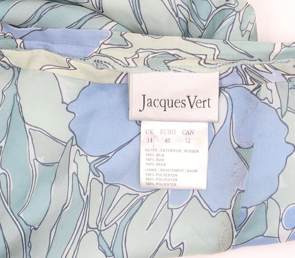 Jacques Vert Women's Blue Silk Floral Midi Skirt