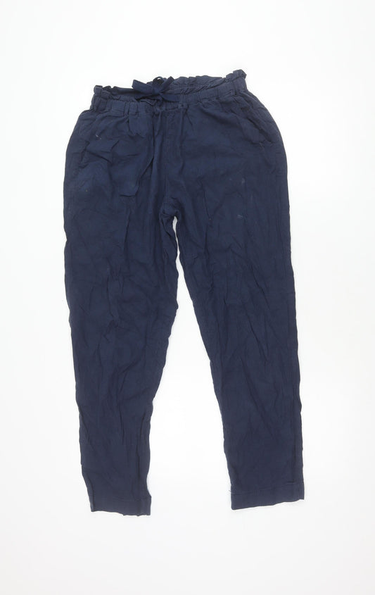 Paul Costelloe Women's Blue Linen Trousers, S