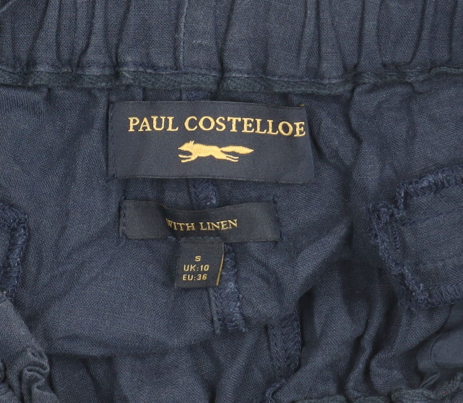 Paul Costelloe Women's Blue Linen Trousers, S