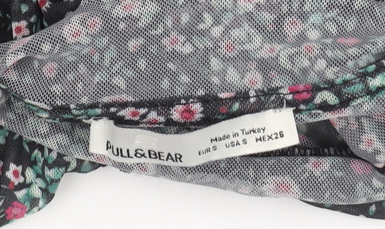 Pull & Bear Women's Floral Cropped Top, Size 8