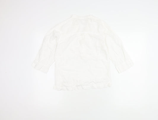 Womens UK Size S Weird Fish White Cotton Blend Blouse
