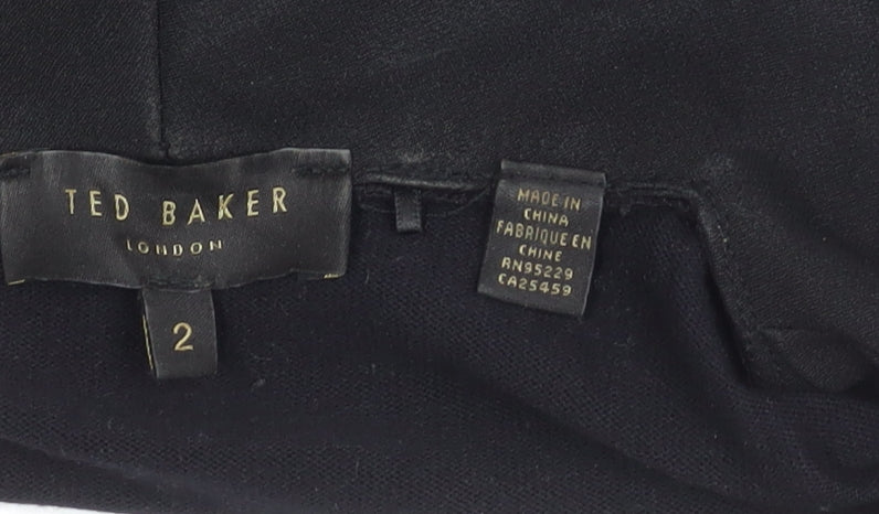 Ted Baker Women's Black Mid-Length Coat Size 6