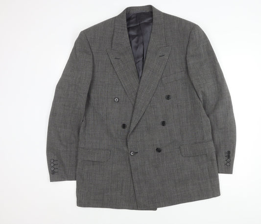 Jaeger Men's Grey Check Blazer, Size 54R Formal Style