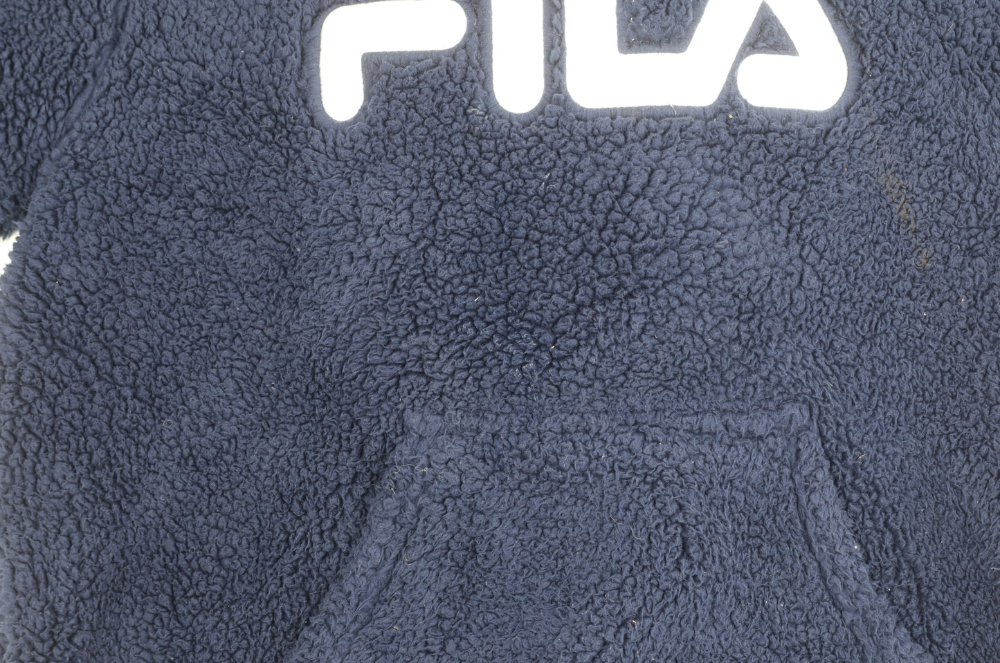 FILA Men's Blue Pullover Hoodie L with Logo