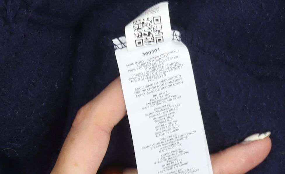 FILA Men's Blue Pullover Hoodie L with Logo