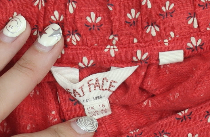 Fat Face Women's Red Floral A-Line Skirt Size 16