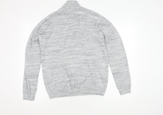 Next Men's Grey 1/2 Zip Sweatshirt, Size M