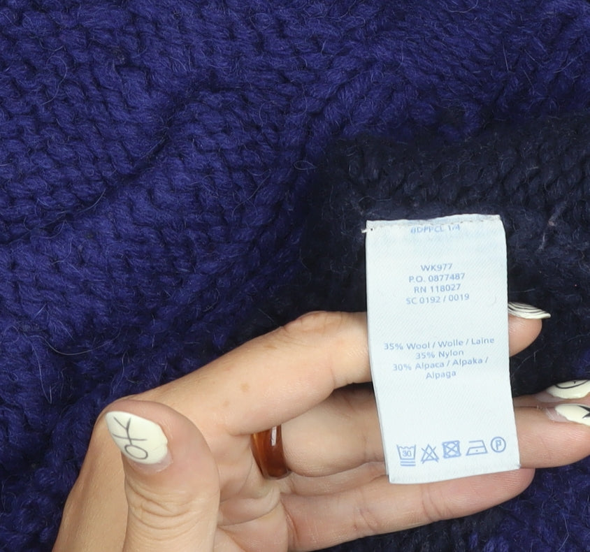 Boden Women’s Blue Cable-Knit Wool Pullover Jumper, S