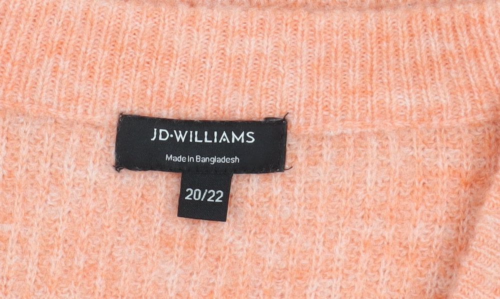 JD Williams Women's Orange Pullover Jumper - Size 20/22