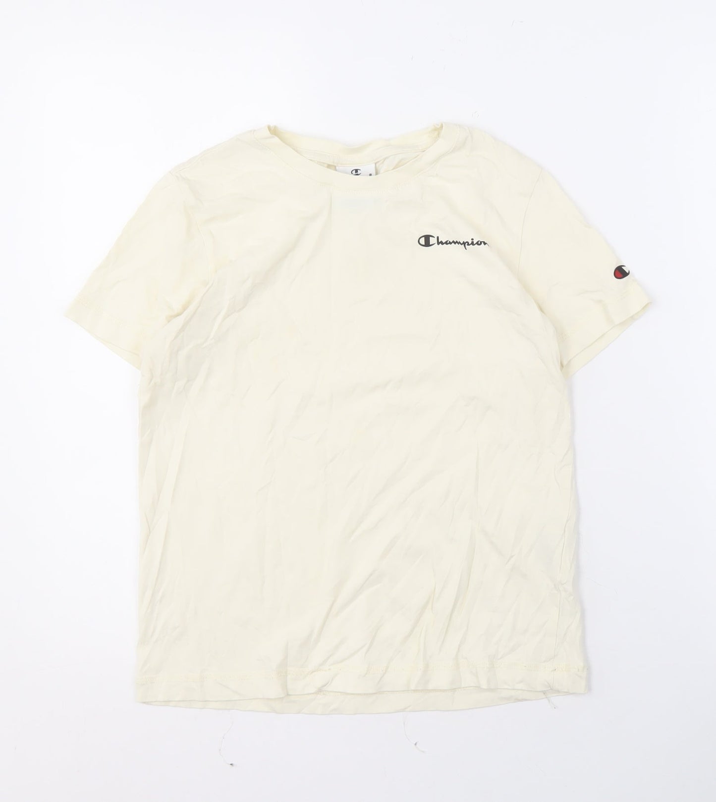 Champion Men's Ivory XS T-Shirt with Logo
