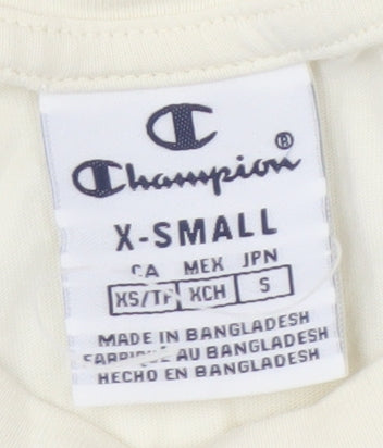 Champion Men's Ivory XS T-Shirt with Logo