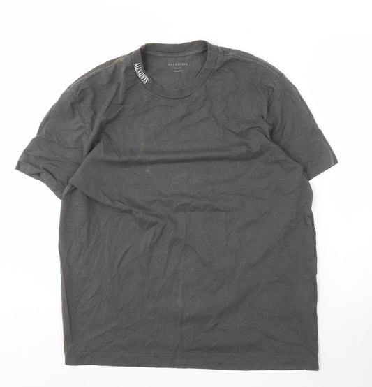 AllSaints Men's Black Oversized Fit T-Shirt, S, Cotton
