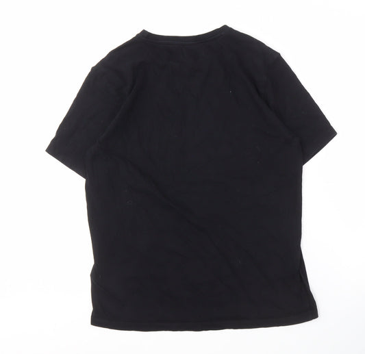 Police Men's Black Embroidered T-Shirt Large