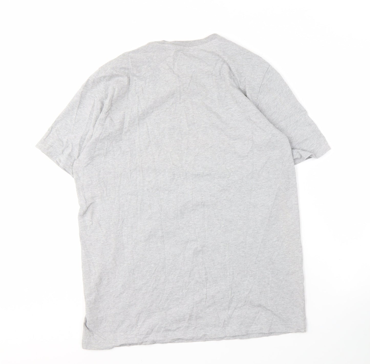 Adidas Men's Grey Logo Sports T-Shirt, Size L, All Seasons