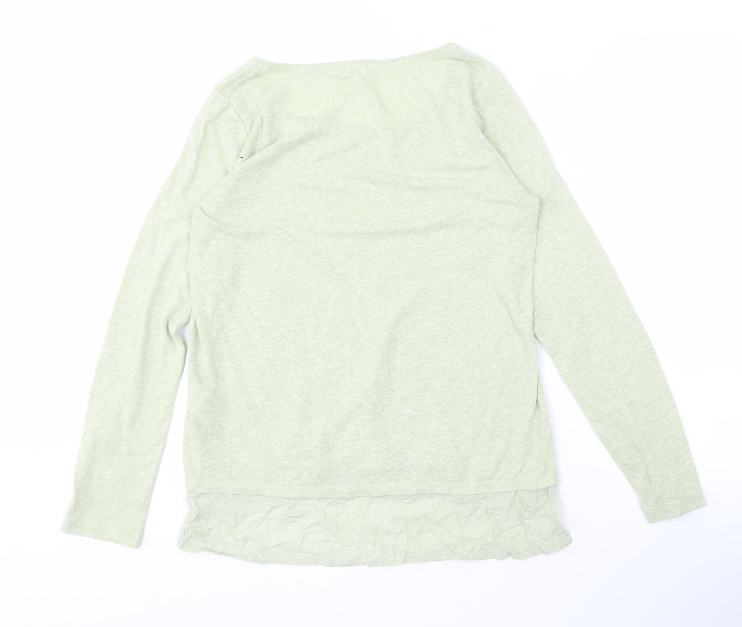 White Stuff Women's Light Green Top, Size 12, Round Neck